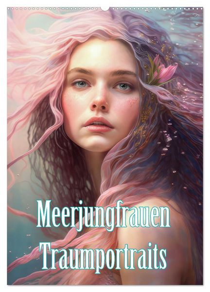 Meerjungfrauen Traumportraits (Wandkalender 2026 DIN A2 hoch) CALVENDO Monatskalender
