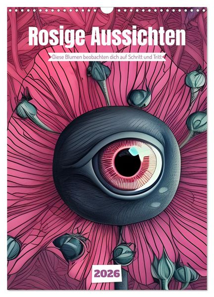 Rosige Aussichten - Diese Blumen beobachten dich auf Schritt und Tritt (Wandkalender 2026 DIN A3 hoch) CALVENDO Monatskalender