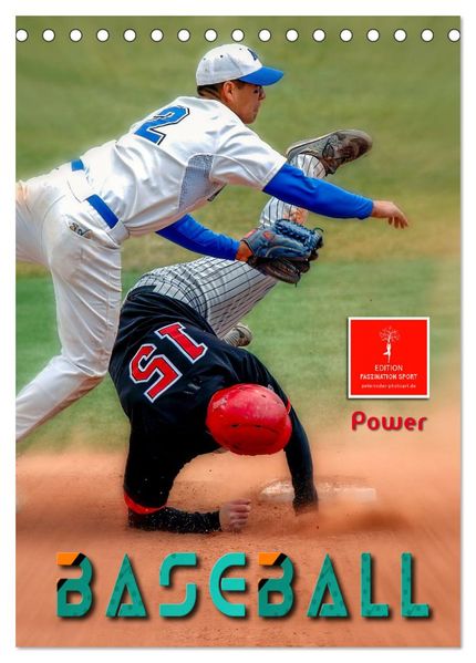 Baseball Power (Tischkalender 2026 DIN A5 hoch) CALVENDO Monatskalender