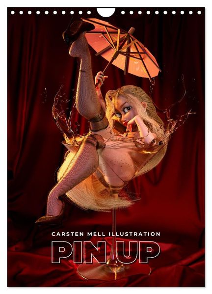 Pin Up Kalender Carsten Mell (Wandkalender 2026 DIN A4 hoch) CALVENDO Monatskalender