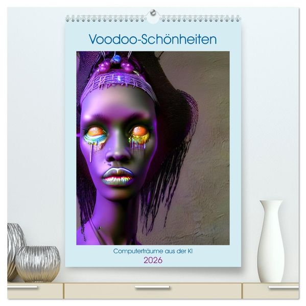 Voodoo-Schönheiten - Computerträume aus der KI (hochwertiger Premium Wandkalender 2026 DIN A2 hoch) Kunstdruck in Hochglanz