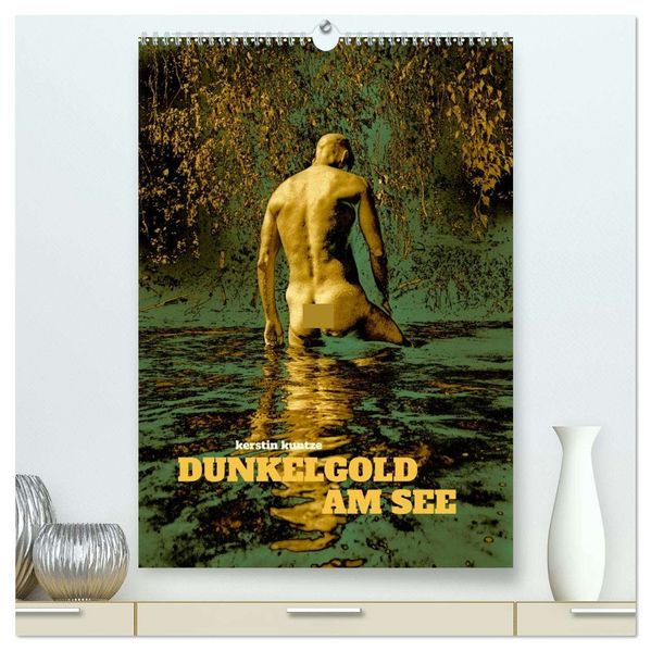 DUNKELGOLD AM SEE (hochwertiger Premium Wandkalender 2026 DIN A2 hoch) Kunstdruck in Hochglanz