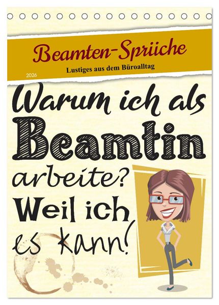 Beamten-Sprüche (Tischkalender 2026 DIN A5 hoch) CALVENDO Monatskalender