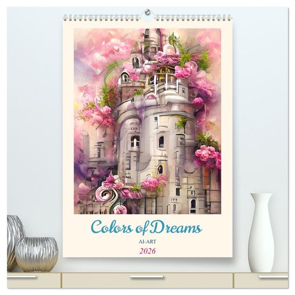 Colors of Dreams - AI-ART (hochwertiger Premium Wandkalender 2026 DIN A2 hoch) Kunstdruck in Hochglanz