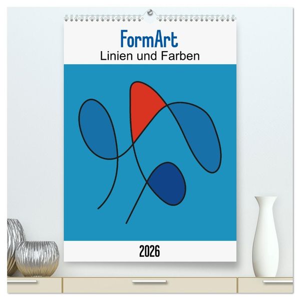 FormArt - Linien und Farben (hochwertiger Premium Wandkalender 2026 DIN A2 hoch) Kunstdruck in Hochglanz