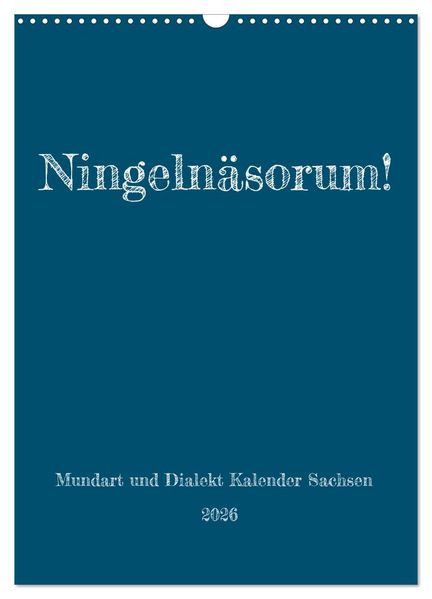 Ningelnäsorum! Mundart und Dialekt Kalender Sachsen (Wandkalender 2026 DIN A3 hoch) CALVENDO Monatskalender