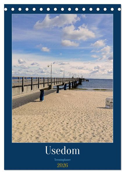 Usedom Ostsee - Terminplaner (Tischkalender 2026 DIN A5 hoch) CALVENDO Monatskalender