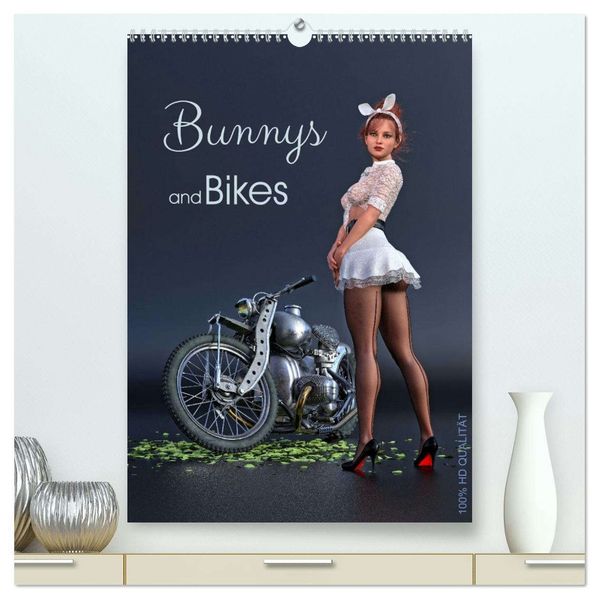 Bunnys and Bikes (hochwertiger Premium Wandkalender 2026 DIN A2 hoch) Kunstdruck in Hochglanz