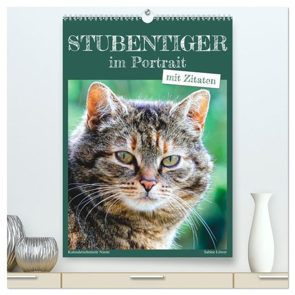 Stubentiger im Portrait (hochwertiger Premium Wandkalender 2026 DIN A2 hoch) Kunstdruck in Hochglanz