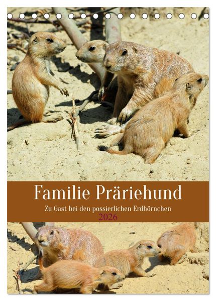 Familie Präriehund (Tischkalender 2026 DIN A5 hoch) CALVENDO Monatskalender