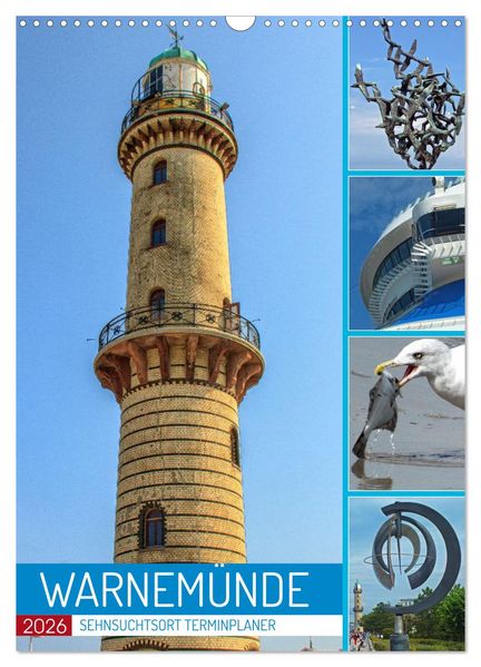 Sehnsuchtsort Warnemünde (Wandkalender 2026 DIN A3 hoch) CALVENDO Monatskalender