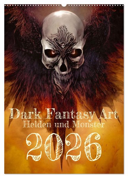 Dark Fantasy Art - Helden und Monster (Wandkalender 2026 DIN A2 hoch) CALVENDO Monatskalender