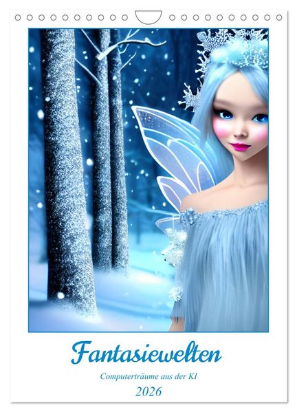 Fantasiewelten - Computerträume aus der KI (Wandkalender 2026 DIN A4 hoch) CALVENDO Monatskalender