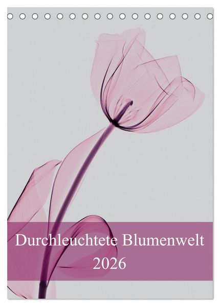 Durchleuchtete Blumenwelt 2026 (Tischkalender 2026 DIN A5 hoch) CALVENDO Monatskalender