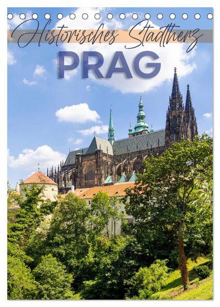 PRAG Historisches Stadtherz (Tischkalender 2026 DIN A5 hoch) CALVENDO Monatskalender