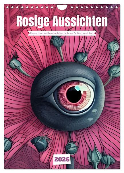 Rosige Aussichten - Diese Blumen beobachten dich auf Schritt und Tritt (Wandkalender 2026 DIN A4 hoch) CALVENDO Monatskalender