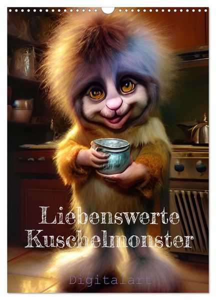 Liebenswerte Kuschelmonster - Digitalart (Wandkalender 2026 DIN A3 hoch) CALVENDO Monatskalender