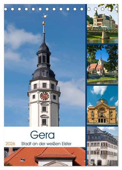 Gera - Stadt an der weißen Elster (Tischkalender 2026 DIN A5 hoch) CALVENDO Monatskalender