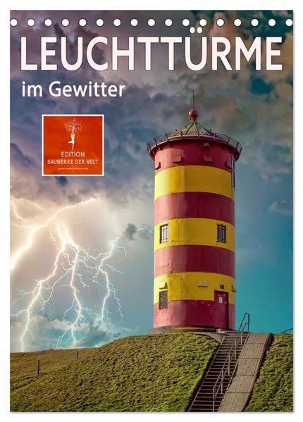 Leuchttürme im Gewitter (Tischkalender 2026 DIN A5 hoch) CALVENDO Monatskalender