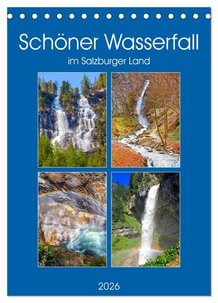 Schöner Wasserfall (Tischkalender 2026 DIN A5 hoch) CALVENDO Monatskalender