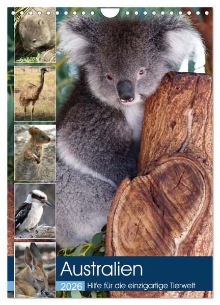 Australien - Hilfe für die einzigartige Tierwelt (Wandkalender 2026 DIN A4 hoch) CALVENDO Monatskalender