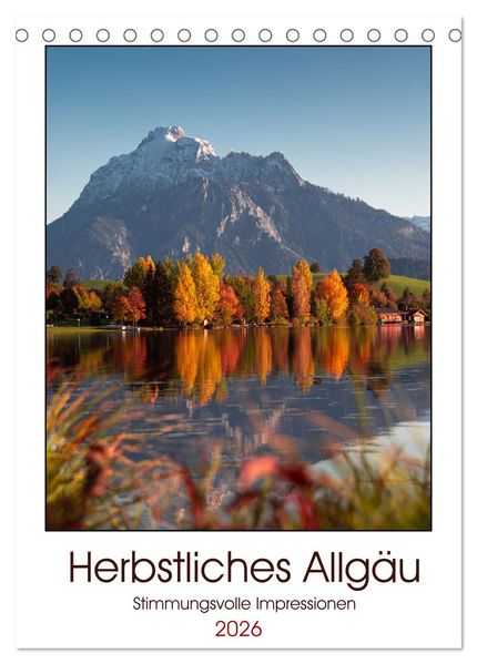 Herbstliches Allgäu (Tischkalender 2026 DIN A5 hoch) CALVENDO Monatskalender