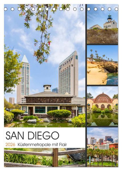 SAN DIEGO Küstenmetropole mit Flair (Tischkalender 2026 DIN A5 hoch) CALVENDO Monatskalender