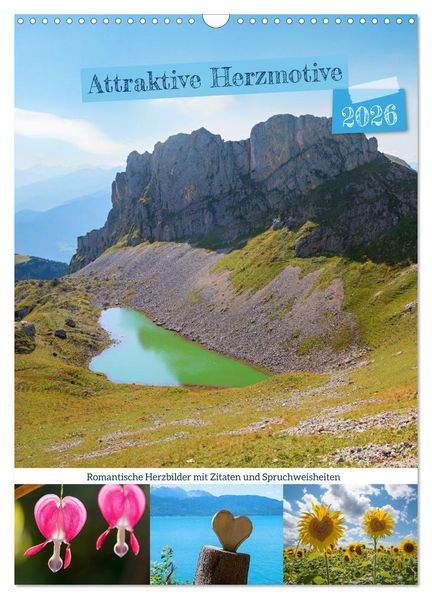 Attraktive Herzmotive 2026 (Wandkalender 2026 DIN A3 hoch) CALVENDO Monatskalender