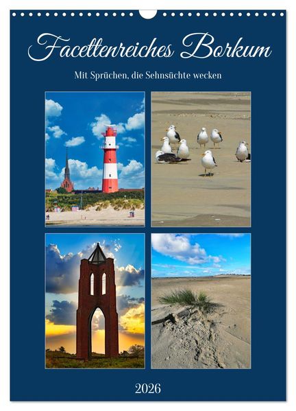 Facettenreiches Borkum (Wandkalender 2026 DIN A3 hoch) CALVENDO Monatskalender