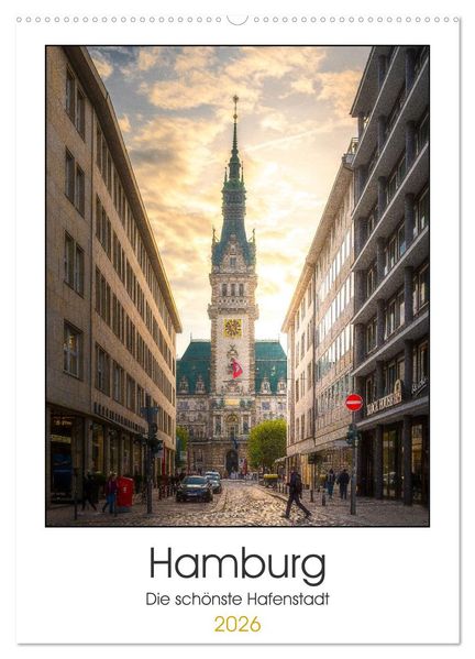 Hamburg - Die schönste Hafenstadt (Wandkalender 2026 DIN A2 hoch) CALVENDO Monatskalender