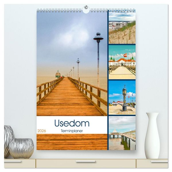 Usedom - Terminplaner (hochwertiger Premium Wandkalender 2026 DIN A2 hoch) Kunstdruck in Hochglanz