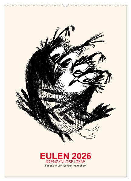 EULEN 2026 GRENZENLOSE LIEBE (Wandkalender 2026 DIN A2 hoch) CALVENDO Monatskalender