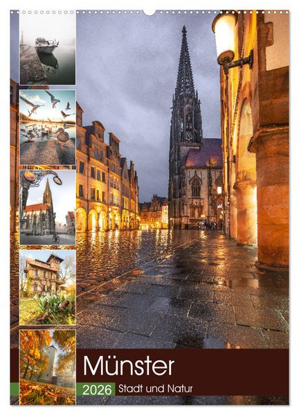 Münster - Stadt und Natur (Wandkalender 2026 DIN A2 hoch) CALVENDO Monatskalender