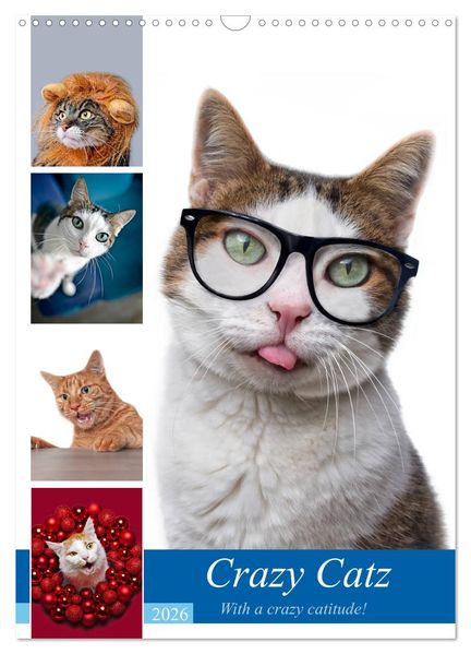 Crazy Catz. (Wandkalender 2026 DIN A3 hoch) CALVENDO Monatskalender