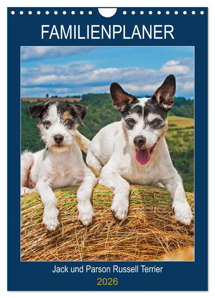 Familienplaner Jack und Parson Russell Terrier (Wandkalender 2026 DIN A4 hoch) CALVENDO Monatskalender