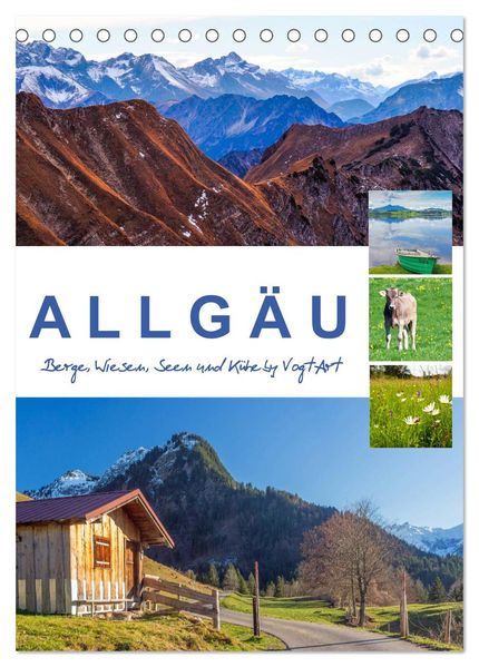 Allgäu Berge Wiesen Seen und Kühe. (Tischkalender 2026 DIN A5 hoch) CALVENDO Monatskalender