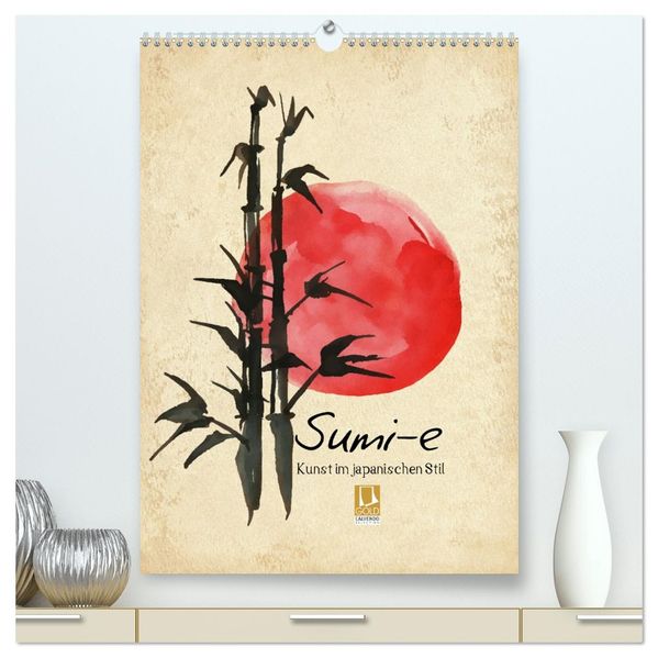 Sumi-e Kunst im japanischen Stil (hochwertiger Premium Wandkalender 2026 DIN A2 hoch) Kunstdruck in Hochglanz