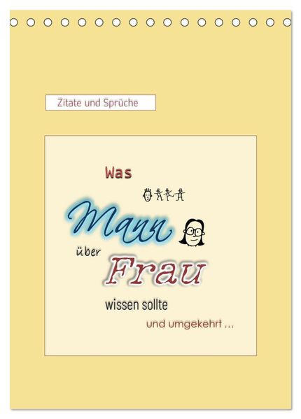 Was Mann über Frau wissen sollte und umgekehrt ... (Tischkalender 2026 DIN A5 hoch) CALVENDO Monatskalender