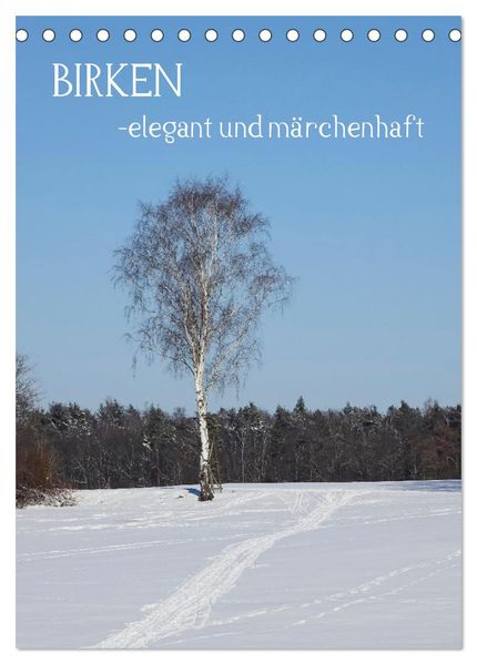 Birken - elegant und märchenhaft (Tischkalender 2026 DIN A5 hoch) CALVENDO Monatskalender