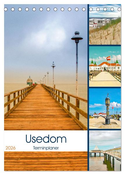 Usedom - Terminplaner (Tischkalender 2026 DIN A5 hoch) CALVENDO Monatskalender
