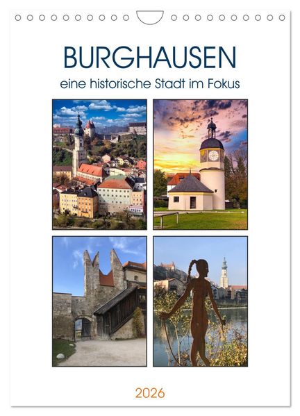 Burghausen eine historische Stadt im Fokus (Wandkalender 2026 DIN A4 hoch) CALVENDO Monatskalender