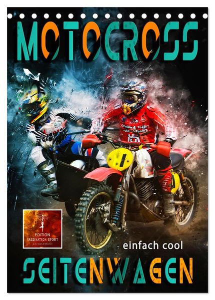 Motocross Seitenwagen - einfach cool (Tischkalender 2026 DIN A5 hoch) CALVENDO Monatskalender