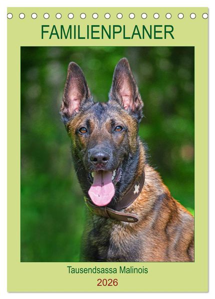 Familienplaner Tausendsassa Malinois (Tischkalender 2026 DIN A5 hoch) CALVENDO Monatskalender