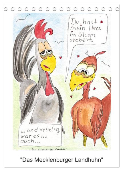 Das mecklenburger Landhuhn (Tischkalender 2026 DIN A5 hoch) CALVENDO Monatskalender