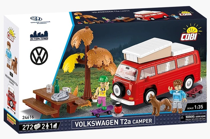 COBI Action Town 24616 - Volkswagen T2a Camper Bausatz 1:35 272 Klemmbausteine 3 Figuren