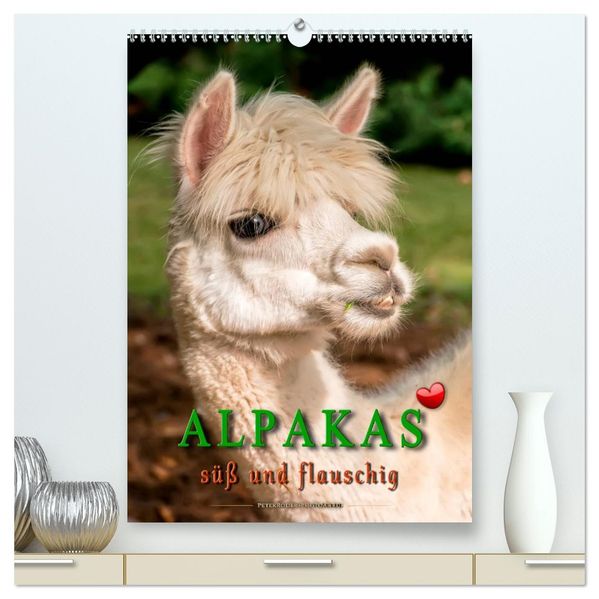 Alpakas - süß und flauschig (hochwertiger Premium Wandkalender 2026 DIN A2 hoch) Kunstdruck in Hochglanz