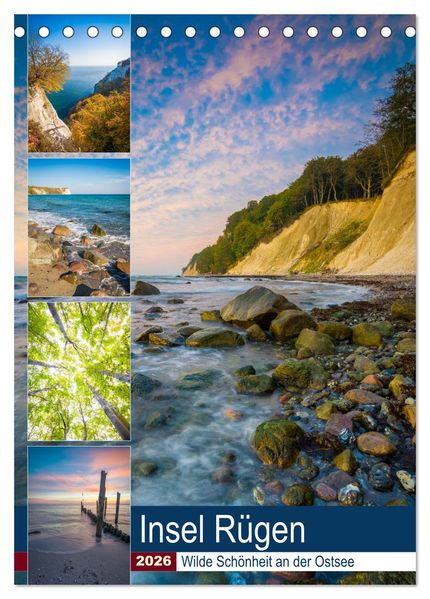 Insel Rügen - Wilde Schönheit an der Ostsee (Tischkalender 2026 DIN A5 hoch) CALVENDO Monatskalender