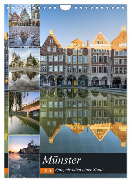 Münster - Spiegelwelten einer Stadt (Wandkalender 2026 DIN A4 hoch) CALVENDO Monatskalender