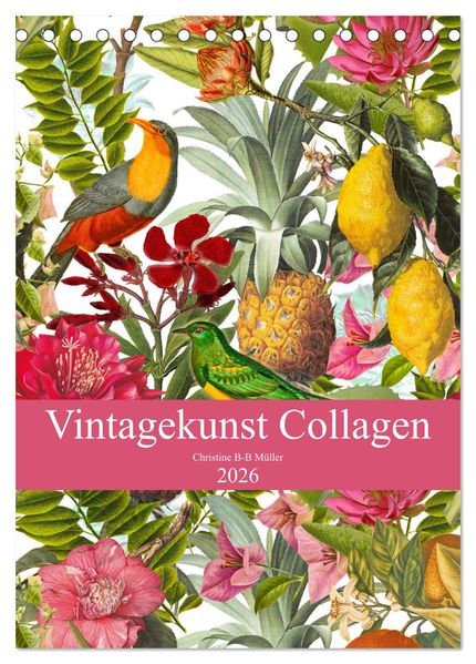 Vintagekunst Collagen (Tischkalender 2026 DIN A5 hoch) CALVENDO Monatskalender