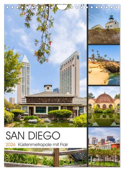 SAN DIEGO Küstenmetropole mit Flair (Wandkalender 2026 DIN A4 hoch) CALVENDO Monatskalender